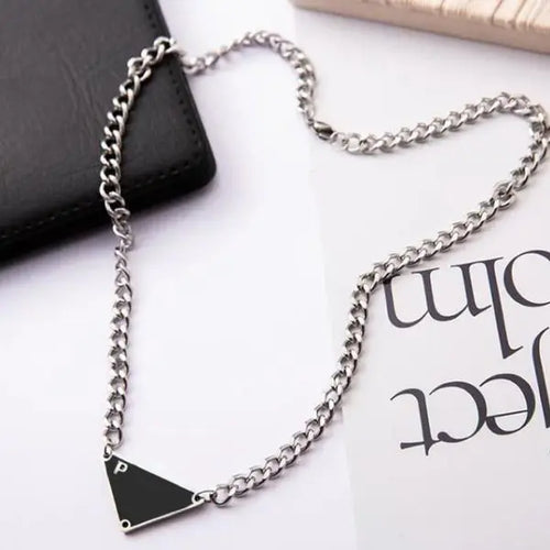 23ss Designer Jewelry Triangle Letter Pendant Necklace Titanium Steel Necklaces Chain Men Women Unisex Gift Great Shopping 4You