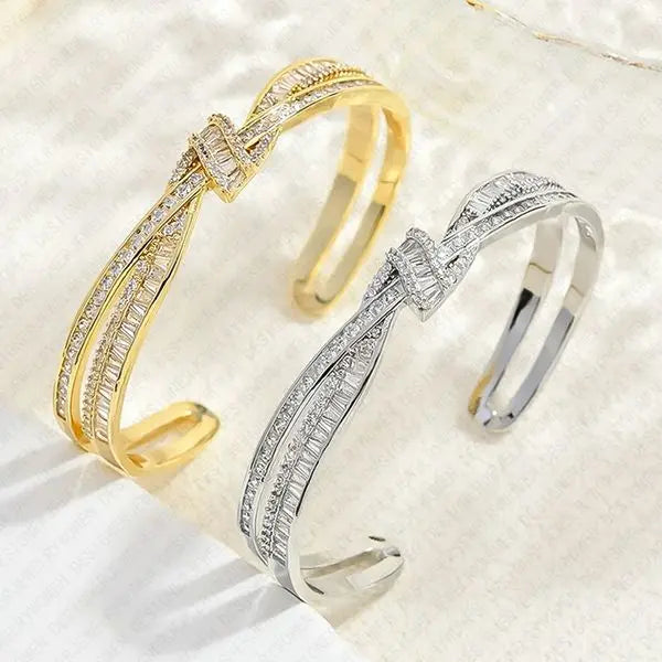 Designer Bracelet Bracelet for Women Butterfly Bow Bangle Square Diamond Open Bangles Luxury Jewlery Designer for Women Elegant Timeless Sparkling Gift Premium Great Shopping 4You