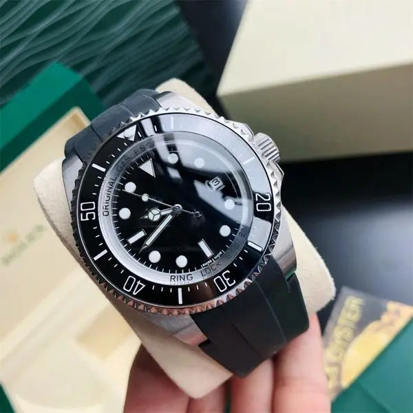 With box mens automatic mechanical ceramics watches 44mm full stainless steel Gliding clasp Swimming wristwatches sapphire luminous watch montre de luxe Great Shopping 4You