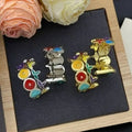 Hoop Enamel Earrings Designer New Colorful Flower Earrings Gold and Silver Hoop Jewelry Earrings Many Styles Available Christmas Gift Great Shopping 4You