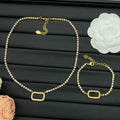 Designer Necklace Pendant Brand Luxury Women Bangle Classic Crystal Wedding Party Chain Bracelet necklace set Jewelry Wholesale Gift Great Shopping 4You