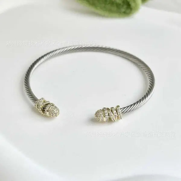 Designer Classic Jewelry DY Bracelet Fashion Charm jewelry Women bracelet Dy fashion Twisted Thread Open Bracelet Micro Inlaid Handpiece Christmas gift jewelry Great Shopping 4You