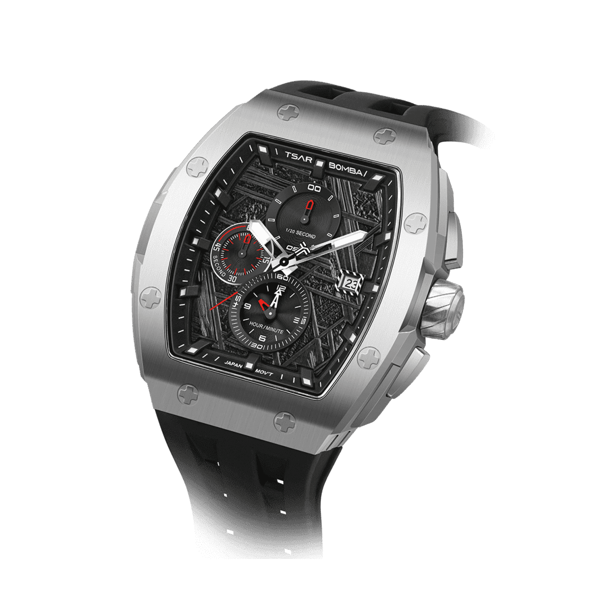 Elemental-TB8211Q-II - Silver Black TSAR BOMBA Watch