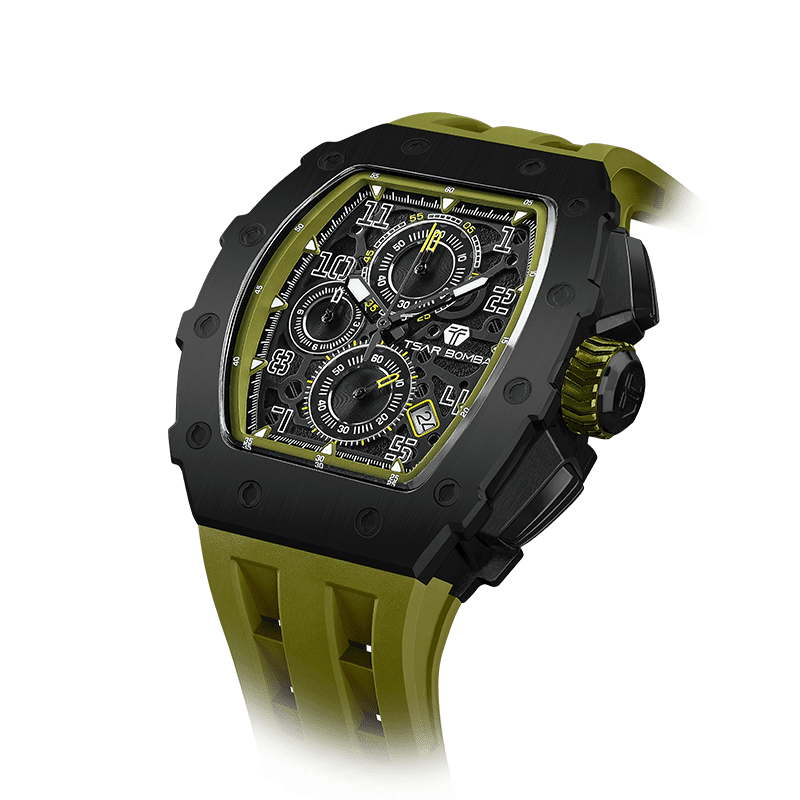 Elemental-Calendar Watch TB8204Q - Olive Green TSAR BOMBA Watch