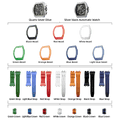 Atomic-Interchangeable Automatic Watch Combo (7-in-1)（IT） - Silver Black / Two Head-FluoroRubber Bezel TSAR BOMBA Watch
