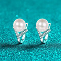 925 Sterling Silver Natural Freshwater Pearl Ear Hooks, Moissanite Earrings for Women, PT950 Gold Plated, Fashionable High-End Jewelry, Wholesale In Stock Great Shopping 4You