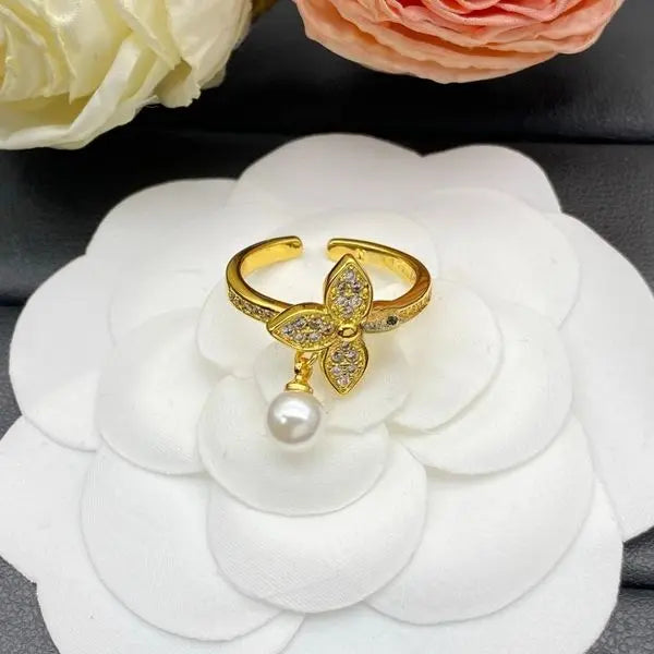 Designer Ring Letter Diamond Ring Women Rings Luxury Gift High Quality Gold Rings Rings Elegant Band Rings with Box Great Shopping 4You