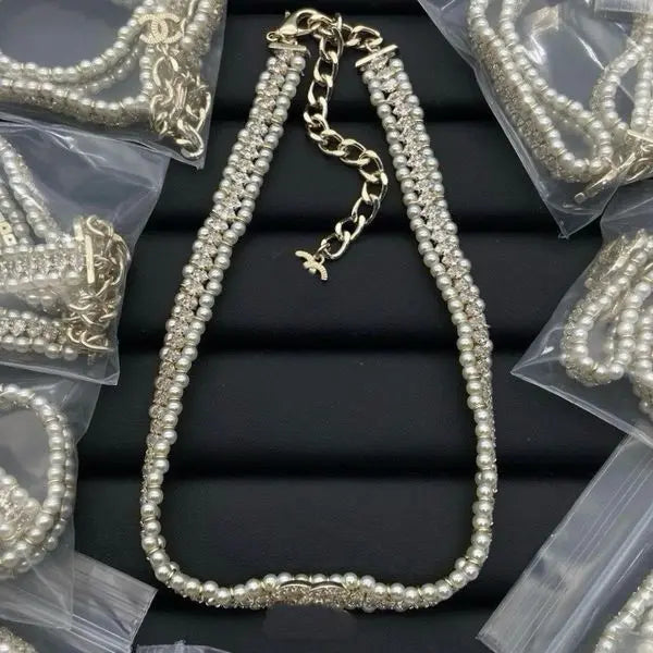 2023-Luxury Lock Gold Necklaces Baroque Designer Chain Bracelets Cuba Link Jewelry Sets Gift Classic X Pearl Necklace Pendant Business Party Gifts Great Shopping 4You