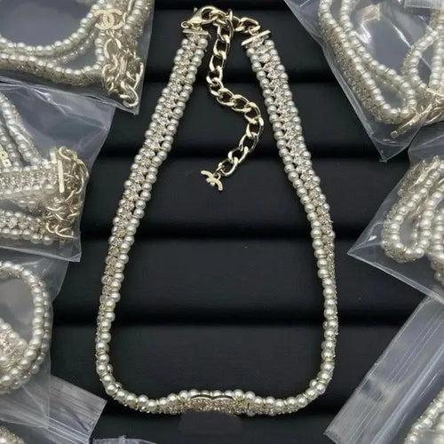 2023-Luxury Lock Gold Necklaces Baroque Designer Chain Bracelets Cuba Link Jewelry Sets Gift Classic X Pearl Necklace Pendant Business Party Gifts Great Shopping 4You