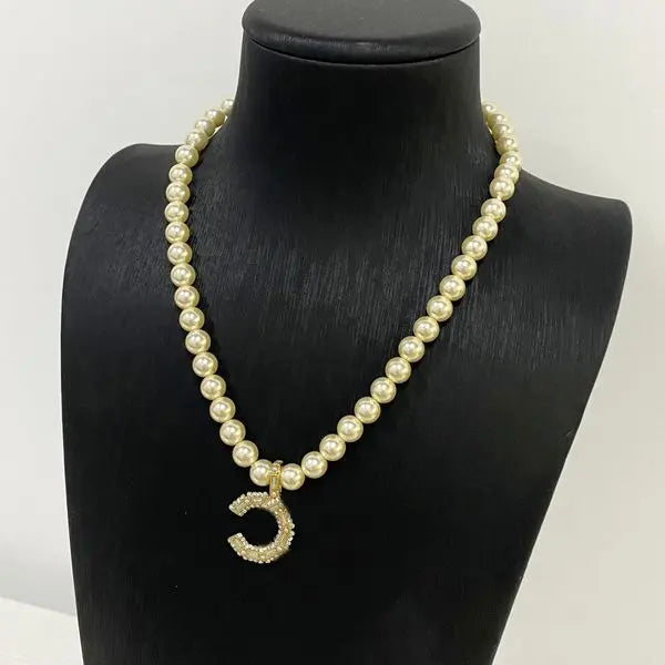 Elegant Pearl Necklace for Women Letter Pendant Chain gold Plated Necklace Wedding Party Gift Designer Luxury Jewelry Great Shopping 4You