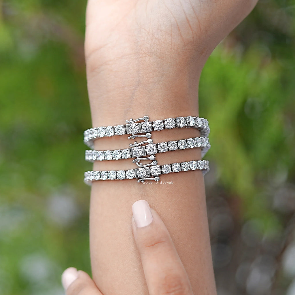 Round Cut Eco Friendly Diamond Tennis Bracelet