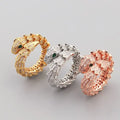 Inlaid Full Diamond Zircon Spring Snake Ring and Fashion Simple Personality Open Women's Ring Jewelry Wholesale Great Shopping 4You