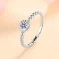 Elegant 925 Sterling Silver Moissanite Solitaire Ring with a 0.3ct Brilliant Stone, Perfect for Engagements and Special Occasions Great Shopping 4You