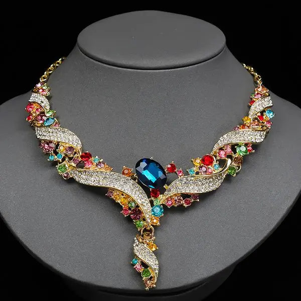 Jewelry Necklaces Pendants Chokers Exaggerated Necklace and Earring Set Collarbone Chain, Decorative Formal Wear Accessory, Retro Fashion Colorful Jewelry Great Shopping 4You