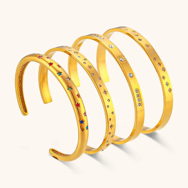 Bracelet Designer Bracelet Bangle Luxury Jewelry Hot Selling Open Cuff Stainless Steel Round Zirconia Octagram Star Pentagram Charm Bracelet Great Shopping 4You