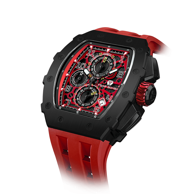 Elemental-Calendar Watch TB8204Q - Black Red TSAR BOMBA Watch