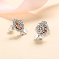 S925 Silver Rose Earrings with Moissanite Stone, Elegant Cold Style Jewelry, Perfect for Daily Wear, Simulated Diamond, Chic Design, Wholesale Available. Great Shopping 4You