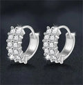 Elegant Double Row Moissanite Earrings - 925 Sterling Silver, Dazzling Sparkle, Hypoallergenic, Perfect Gift for Her Great Shopping 4You