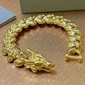 Designer Bracelet Luxury Bangle Jewelry Jewellery Gold Dragon Bamboo Link Chunky Punk Style Cuban Link Bracelet Sterling Silver for Men Women Gift Great Shopping 4You