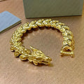 Designer Bracelet Luxury Bangle Jewelry Jewellery Gold Dragon Bamboo Link Chunky Punk Style Cuban Link Bracelet Sterling Silver for Men Women Gift Bestseller Great Shopping 4You