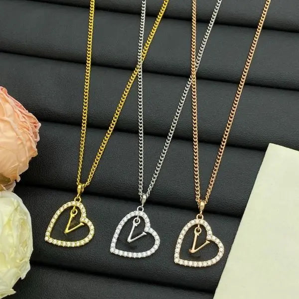 Pendant Necklaces Diamond Chain Letter Necklace Designer Necklace Elegant Fashion Casual Pendant Necklaces Great Shopping 4You
