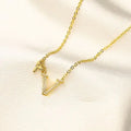 Womens Design Brand Necklace 18K Gold Plated Crystal Stainless Steel Luxury Choker Chain Letter Pendant Wedding Jewelry Great Shopping 4You