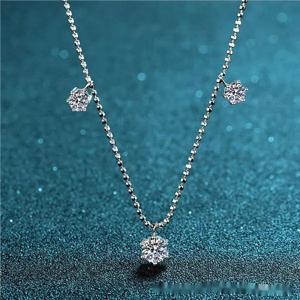 Chic Statement Jewelry: Exquisite Moissanite Diamond Alternative Necklace Set With Eye-catching Stellar Motif Great Shopping 4You