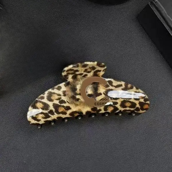 Luxury French Alloy Hair Clip Leopard Print Color Vintage Style Shark Hair Clips Classic Trendy Hair Jewelry Great Shopping 4You