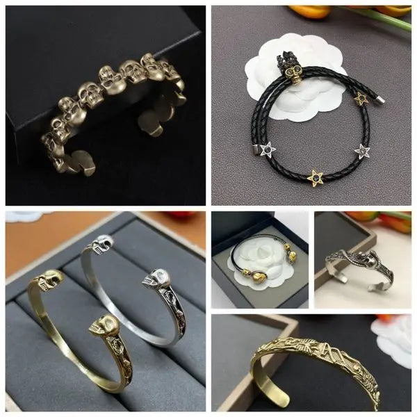Gothic Silver Bracelet Designer Skull Bracelet Trendy Subculture Bracelet Jewelry Holiday Gift Great Shopping 4You