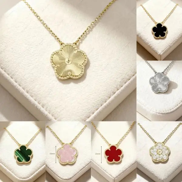 Luxury Moissanite Pendant Necklace, Mother of Pearl Clover Lucky Flower Designer Jewelry for Women, T Quality Gift for Wife Mother Her, Wholesale Great Shopping 4You