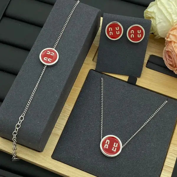 Designer Women's Necklace Bracelet Earrings Set Classic Letter Design Necklace and Bracelet Diamond and Pearl Necklace Luxury Jewelry Set Holiday Gift Great Shopping 4You