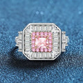 Women's Designer Fashion Accessory: Dazzling Full-Diamond S925 Pink Gemstone Band Great Shopping 4You
