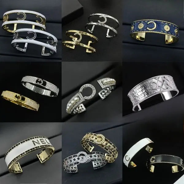 Women's Bracelet Open Ring Classic Letter Design Bracelet Fashionable Gold-plated Bracelet Luxury Jewelry High-quality Accessories Holiday Gift Great Shopping 4You