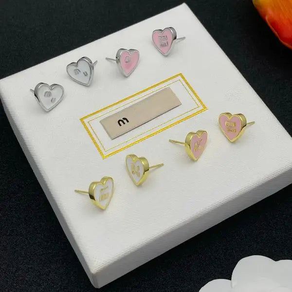 Designer Earrings Enamel Glazed Design Love Heart Daily Simple Earrings Earring Accessories Brand Designer Gift Great Shopping 4You