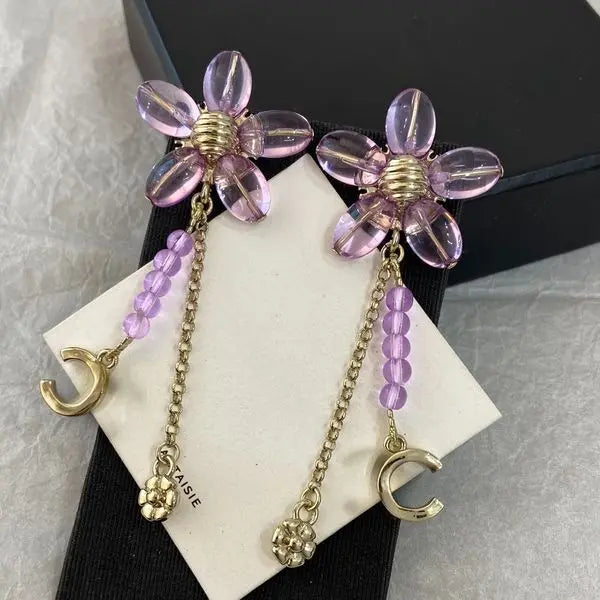 Luxury Earrings Woman Designer Letter Studs Flowers Womens Crystal Pearl Earrings Fashion Party Jewelry Great Shopping 4You
