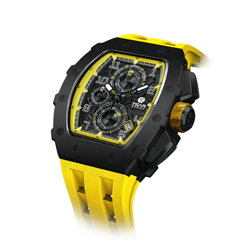 Elemental-Calendar Watch TB8204Q - Black Yellow TSAR BOMBA Watch