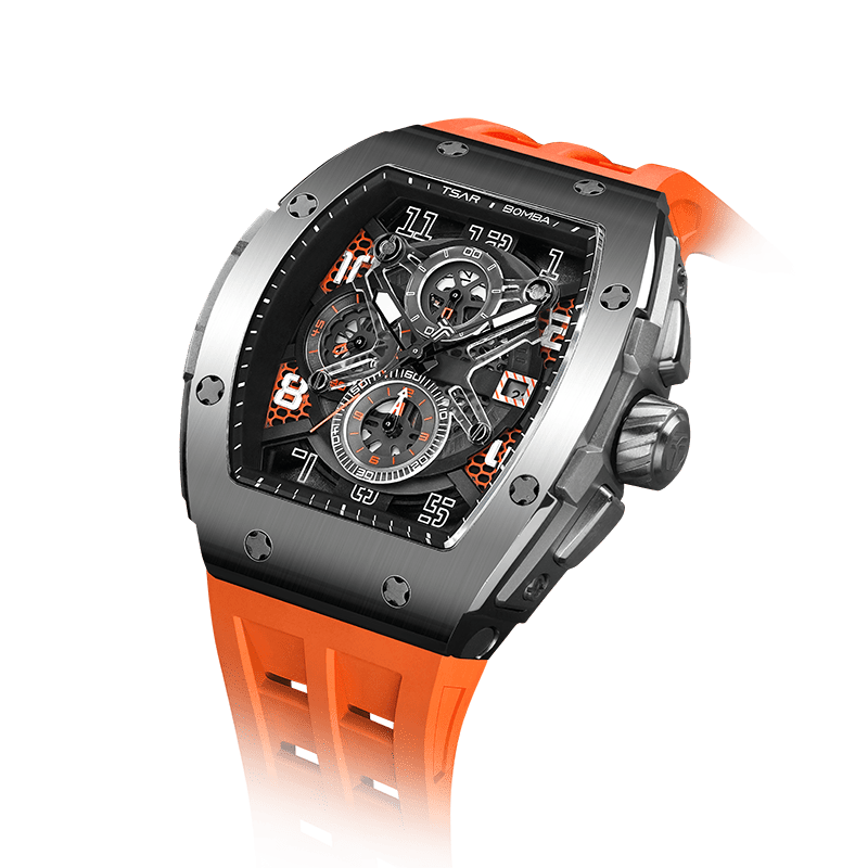 Elemental-TB8211Q（Ship from US） - Sliver Orange Tsarbomba Watch