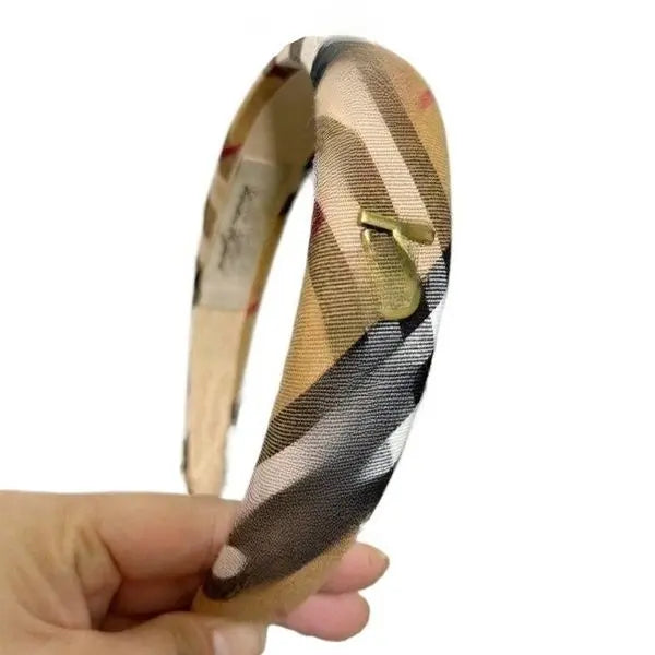 Classic Plaid Headband Designer Brand Headband for Women and Girls Elastic Letter Headband Luxury Hair Accessory High Quality Versatile Great Shopping 4You
