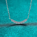 925 Sterling Silver Moissanite Necklace for Women with Seven Diamond Smile Design, Minimalist Pendant for Daily Wear, Affordable Luxury Jewelry Great Shopping 4You