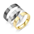 Simple Ring Stainless Steel with Diamond Couple Jewelry for Men Women Ring Engagement Birthday Gifts Great Shopping 4You