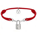 Lock Charm Bracelet Premium Design Bangle Multicolor Cord Stainless Steel Padlock Pendant Jewelry Adjustable Stackable Unisex Wristband for Daily Wear Gift Great Shopping 4You