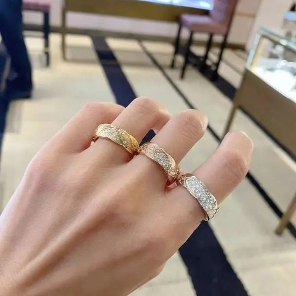 Gold Plated rings for woman Men Designer Ring Couple Diamond ring unisex Wedding ring party gift jewelry size 5-10 Great Shopping 4You