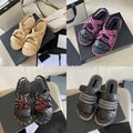 Blade Women 2023 Hemp Rope Woven Metal Chain Sandal Slipper Designer Fashion Luxury Elegant Simple Material Flat Shoes Comfortable Design NO331 Great Shopping 4You