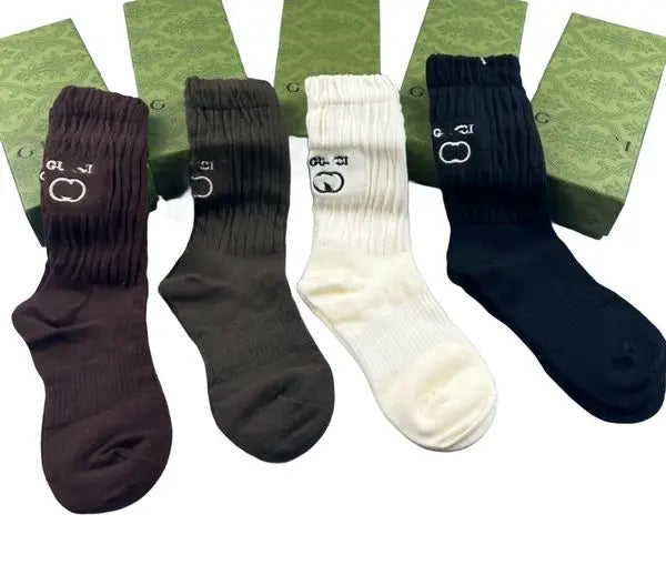 Sports 2024 Socks Women Men Funny Cute School Girls Cotton Embroidery Socks Colorful Woman Sox Brand LOGO Designer Retro White Short socks Great Shopping 4You