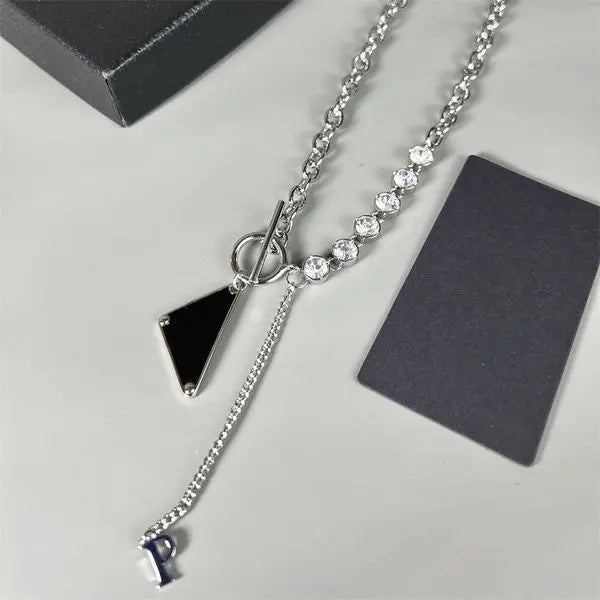 Designer High Quality Brand Brands Necklaces Fashion Luxury Classic Letters Golden Silver Diamond Necklace For Woman Wedding Party Gifts Presents Great Shopping 4You
