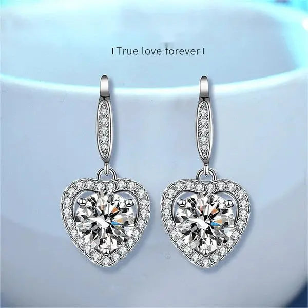 Romantic One-Carat Moissanite Pendants with Matching Ear Cuff Accessories Great Shopping 4You