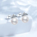 S925 Sterling Silver Earrings, Princess Style Near-Round Freshwater Pearl Studs, Women's Moissanite Earrings, Fashion High-End Stud Earrings Great Shopping 4You