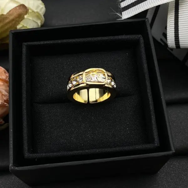 Designer Ring Letter Ring Fashion Flower Rings Luxury 18K Gold Plated Jewelry Wedding Great Shopping 4You