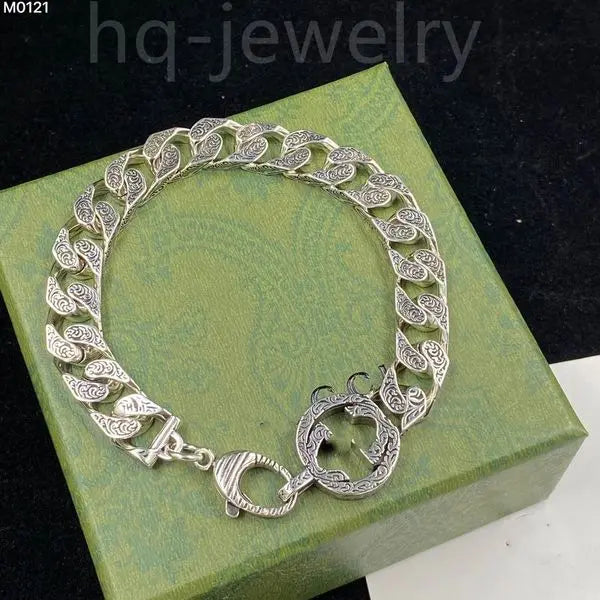 2023 Sterling Silver Bracelet Unisex Designer Bracelets Luxury Cool Boy G Fashion Mens Women Men Chain Gift Couple Bracelets G1 Great Shopping 4You