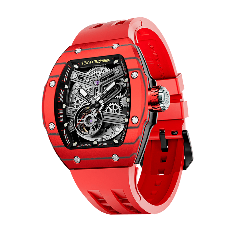 Atomic-TB8218 Standard Edition（Women） - Carbon Fiber-Red Tsarbomba Watch